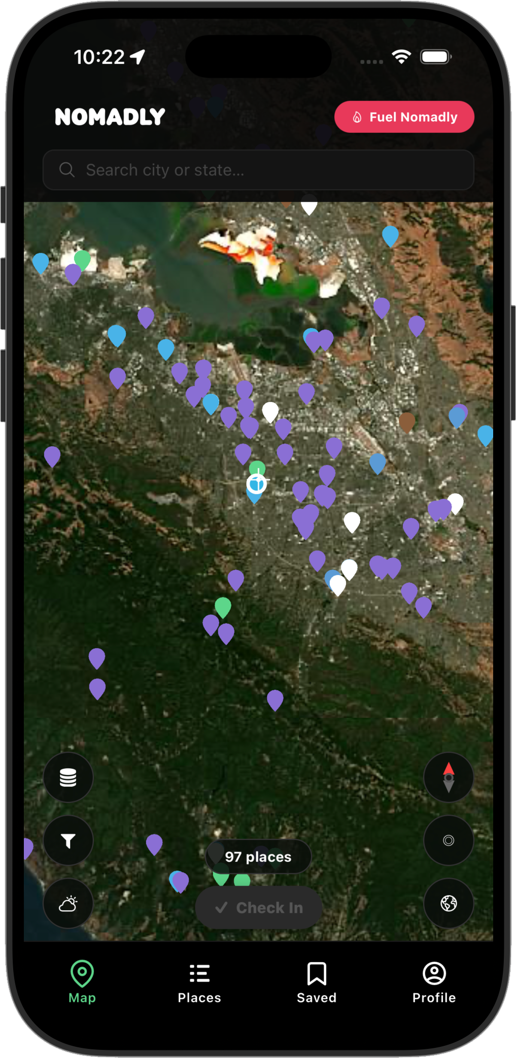 Nomadly map